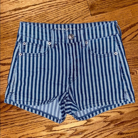 American Eagle Striped Jeans Shorts - Picture 1 of 2